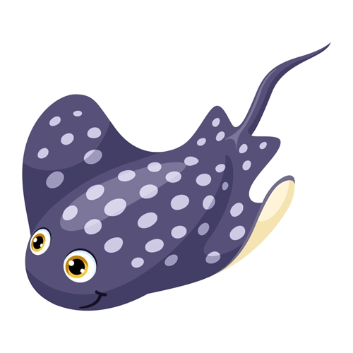 Under the Sea Theme Stingray Transparent Sticker